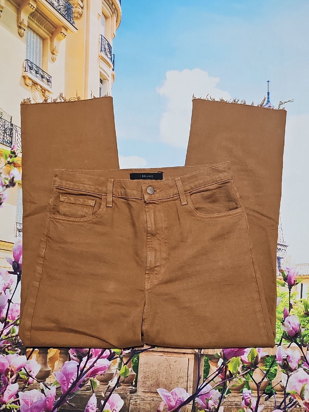 J Brand High-Rise Straight Raw Hem Jeans Size 28